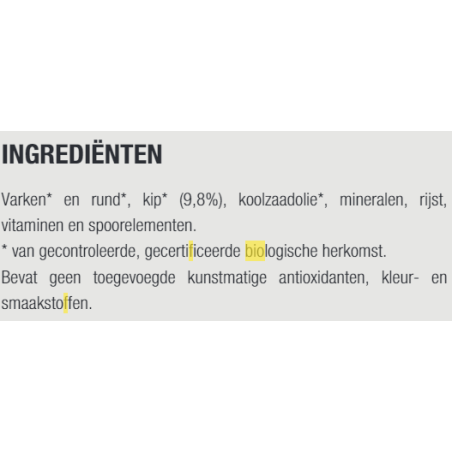 F Bio W  Organic Adult Chicken