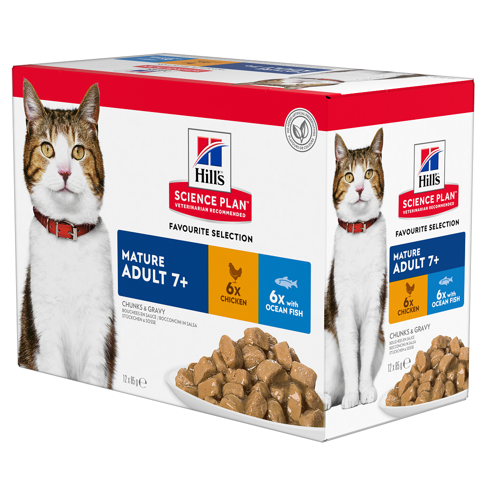 incompleet winkel met tijd Hill's Science Plan Feline Mature Pack gemengd - Verse maaltijdzakjes voor  katten