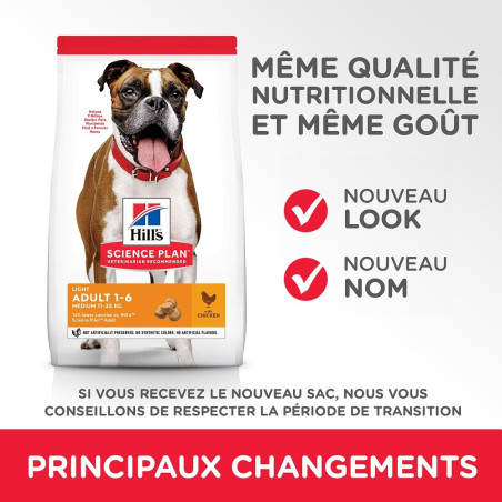 Canine Adult Medium Light Poulet